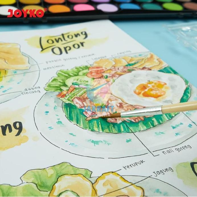 

ready (1 Set) Cat Air Watercolor Cake 36 Warna JOYKO WC-3-36 + Bonus Kuas Lukis Water Color