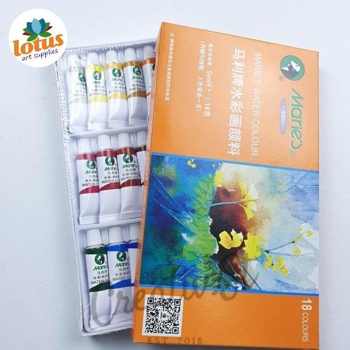 

ready Maries Water Colour Set 18 warna x 5ml tube