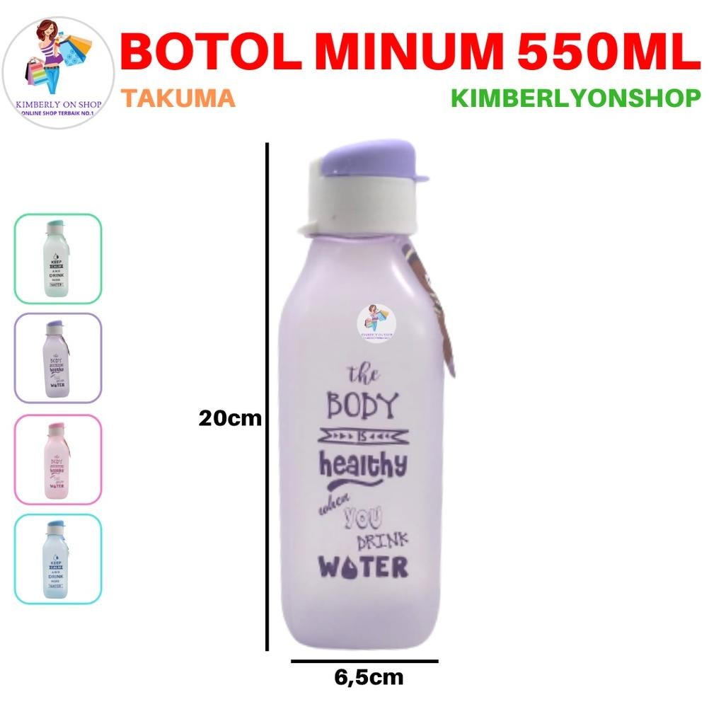 Botol Minum Segi Tempat Air Minum Anak Sekolah Botol Air 550 Ml Takuma Ready Stok
