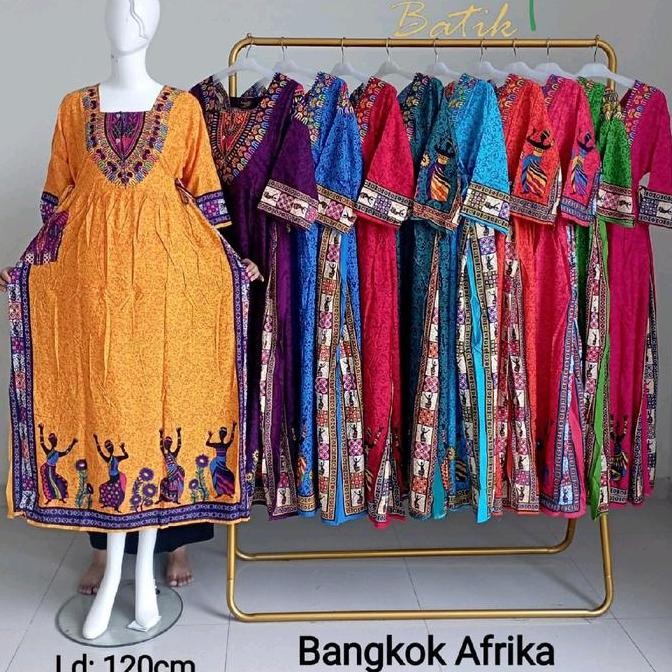 ready stock DASTER LONGDRESS KARTIKA MOTIF BANGKOK AFRIKA LD 120#CANTIK#MODIS#KEKINIAN murah