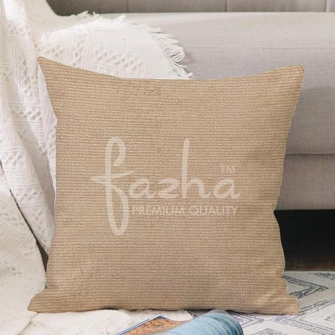 Sarung Cushion Bantal Sofa Kursi Motif Polos Coklat Orange 40x40 murah