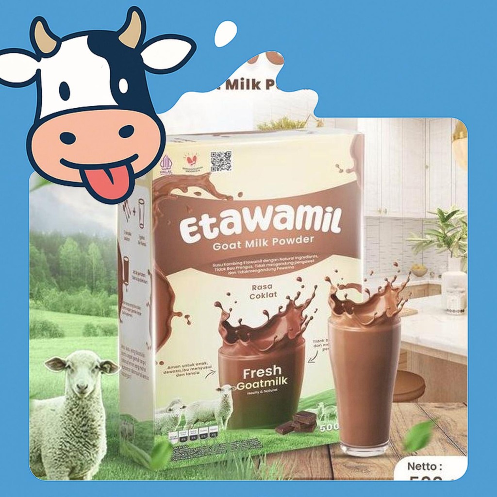 

Terbaru [ Etawamil ] Susu Kambing Etawa Bubuk - Rasa Cokelat Enak Sehat Halal Bpom 500 Gram