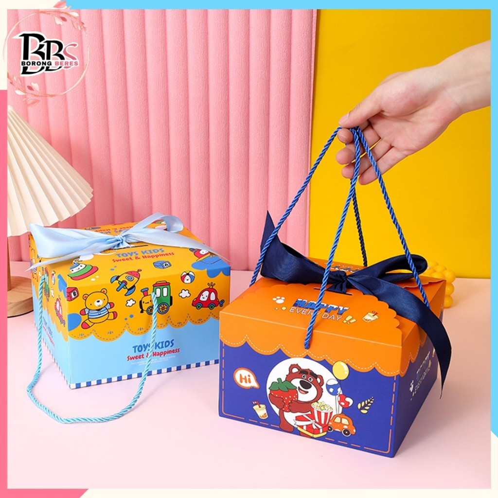 

BORES Goodie Bag Ulang Tahun Anak Motif Kartun Kotak Kado Berpita Tas Bingkisan Hadiah Hampers Ulang Tahun Anak Paper Bag Snack Karakter Kotak Souvenir Box Kue Tentengan Souvenirs Party Supplies