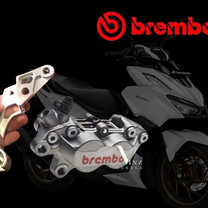 Kaliper 4 Piston Brembo Vario 160 ABS Original Brembo Grey Red Logo murah