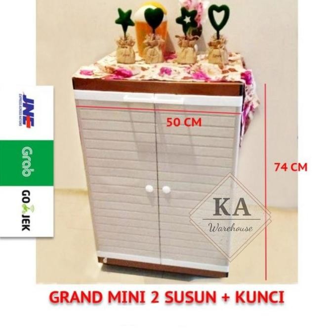 Lemari Pakaian Club / Lemari Plastik Grand Mini Club 2 Susun + Kunci