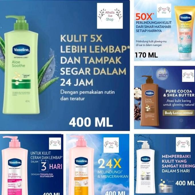 VASELINE INTENSIVE CARE ALOE SOOTHE HAND BODY LOTION HIJAU 400 400ML