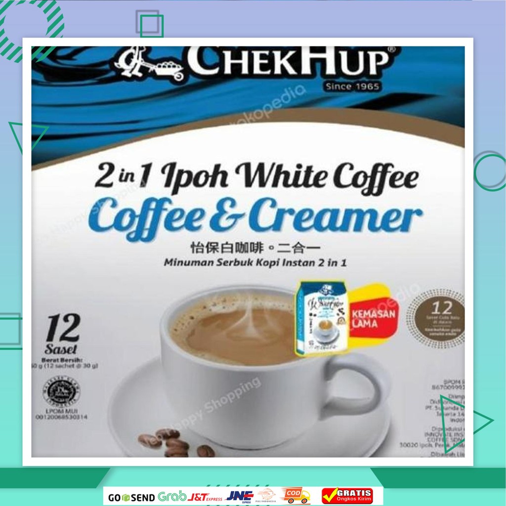 

terbaru chek hup 2 in 1 ipoh white coffee kopi isi 15 sachet halal mui !!