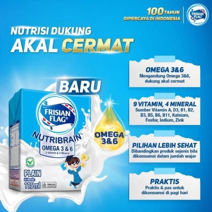 

(Expert) FRISIAN FLAG UHT OMEGA NUTRIBRAIN PLAN 115 ml //Dulu JUNIO plan 1 karton (36PCS)