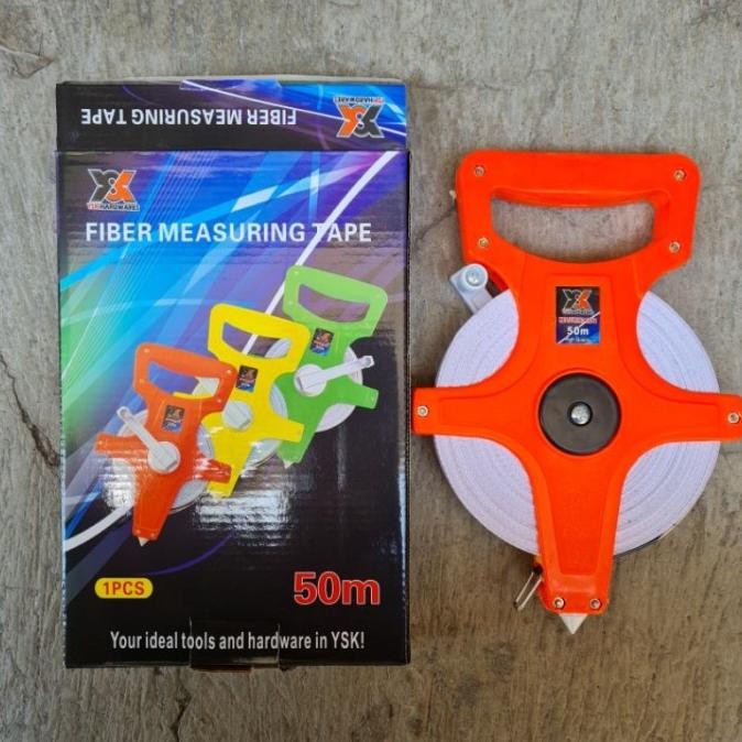 (Expert) Meteran Fiber 50 Meter / Meteran Tancap Tanah 50 M 50 Meter Roll Gulungan Fiber