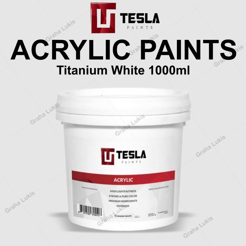 

Tesla Paints - Acrylic Paints / Cat Akrilik Titanium White 1000ml Terlaris