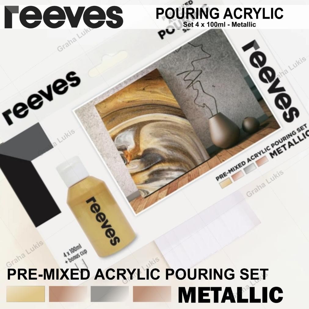 

Reeves Pouring Acrylic Paint Set - Metallic Terlaris