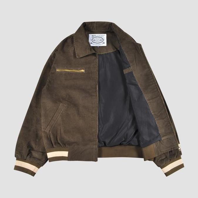 Grosir Evilspirit Varsity Jacket -  Belva Green Unisex Jaket Pria Tebal Panjang Casual