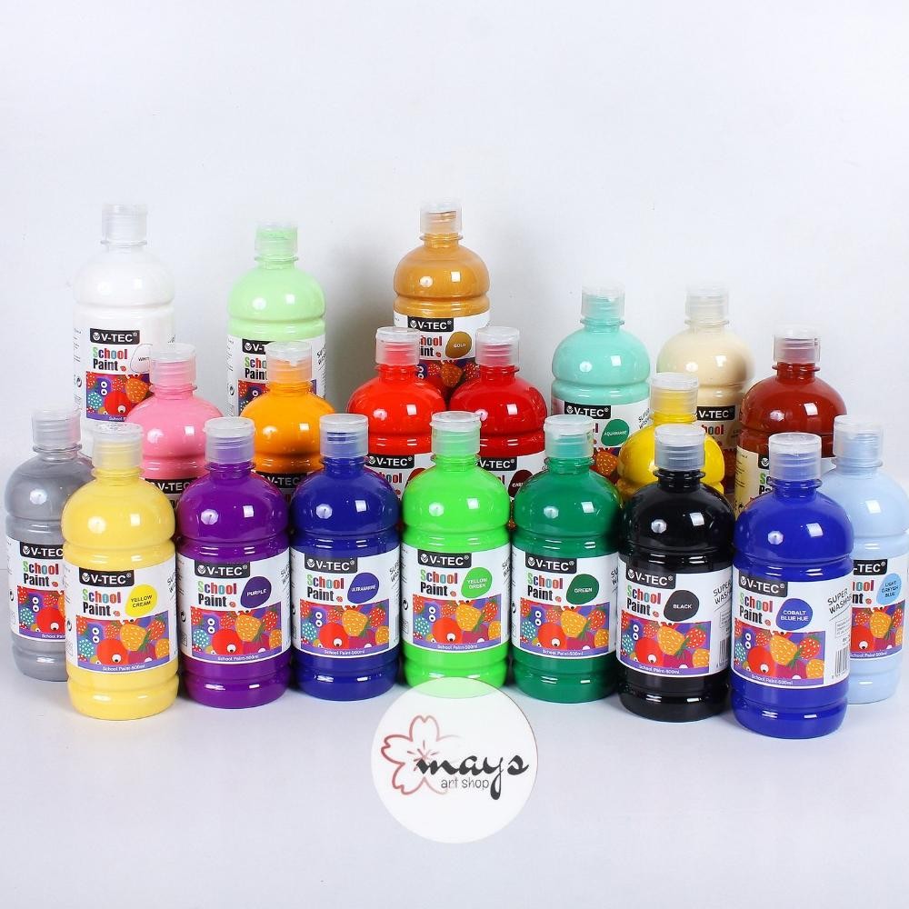 

V-TEC School Paint - Cat Lukis Anak - Cat Akrilik Poster Sekolah - Hand Finger Paint Washable Toxic Free - Acrylic Paint Terlaris