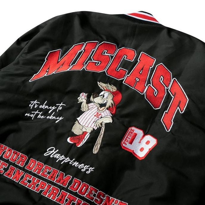 Promo Jaket Varsity Miscast Vintage Jacob Black Retro Motor Boxy Winter Coat Bomber Carhartt Anak Ba