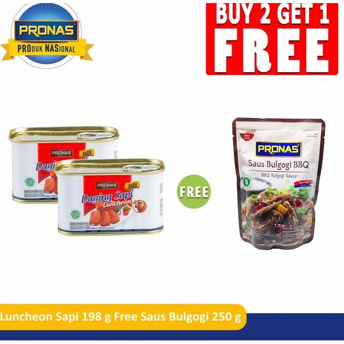 

Pronas Luncheon Sapi 198 Gr (2Pcs) Free Stir Fry Bulgogi 250 Gr Kualitas Terbaik Harga Termurah