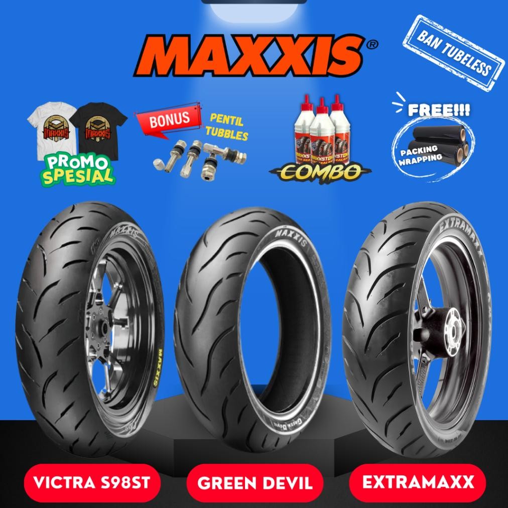 Produk Baru Ban Maxxis Ring 17 Tubeless COD | Ukuran 60/80 - 140/70 | Racing Matic Bebek Sport