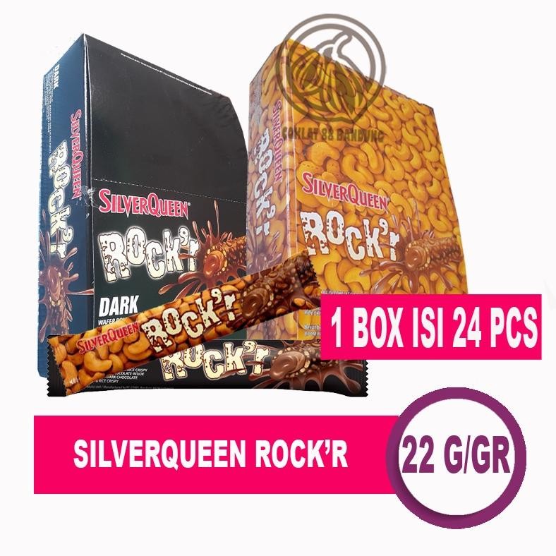 

Produk Baru!! SilverQueen RockR Box 22gr x 24pcs | Coklat Silver Queen Rock'r Dark Milk 1 Dus