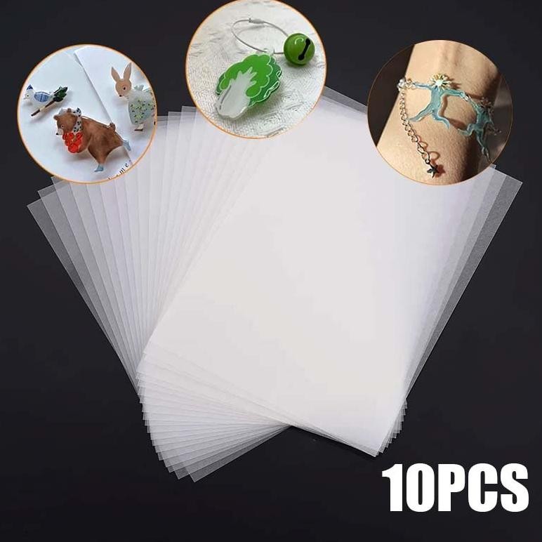 

10pcs Kertas Shrink Shrink Paper Diy Heat Shrink Sheets Shrink Plastic Printable 20x27 Cm RB07