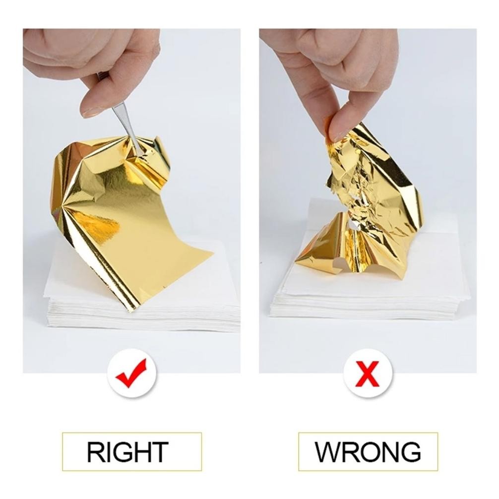 

100PCS Gold Foil Paper / Gold Leaf Paper / Kertas Foil Emasgold / Emasgold Leaffoil Gilding Kertas Dekorasi RB07