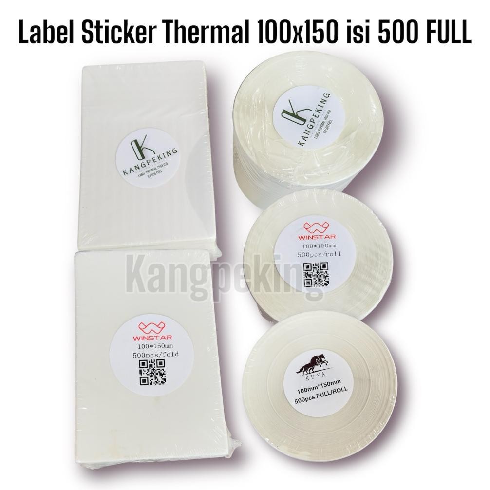 

Kertas Thermal Label Barcode Roll/Lipat isi 500 pcs ukuran A6 100 x 150 mm Kertas Sticker RB07