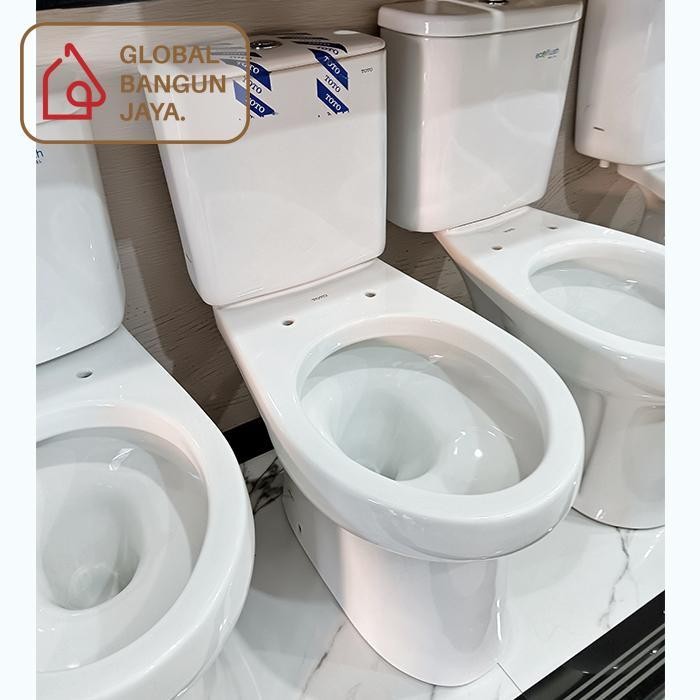 Set Kloset Duduk Toto Cw431J As 50 Cm Single Flush Komplit + Jet Shower + Tee / Closet Cw431 Origina