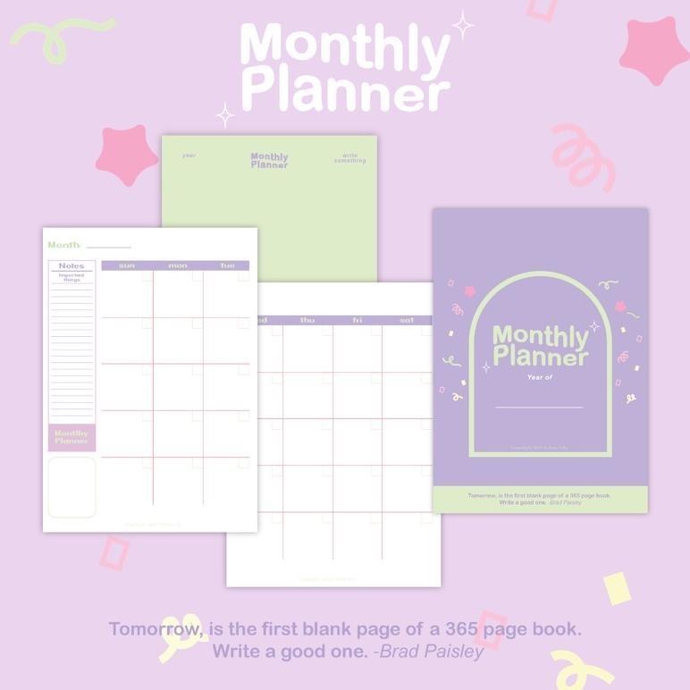 

Dear Lily- Monthly Planner 2025 Aesthetic Pastel Cute Full Colors - Perencanaan Bulanan Lucu NCT greeting season 2021 RB07