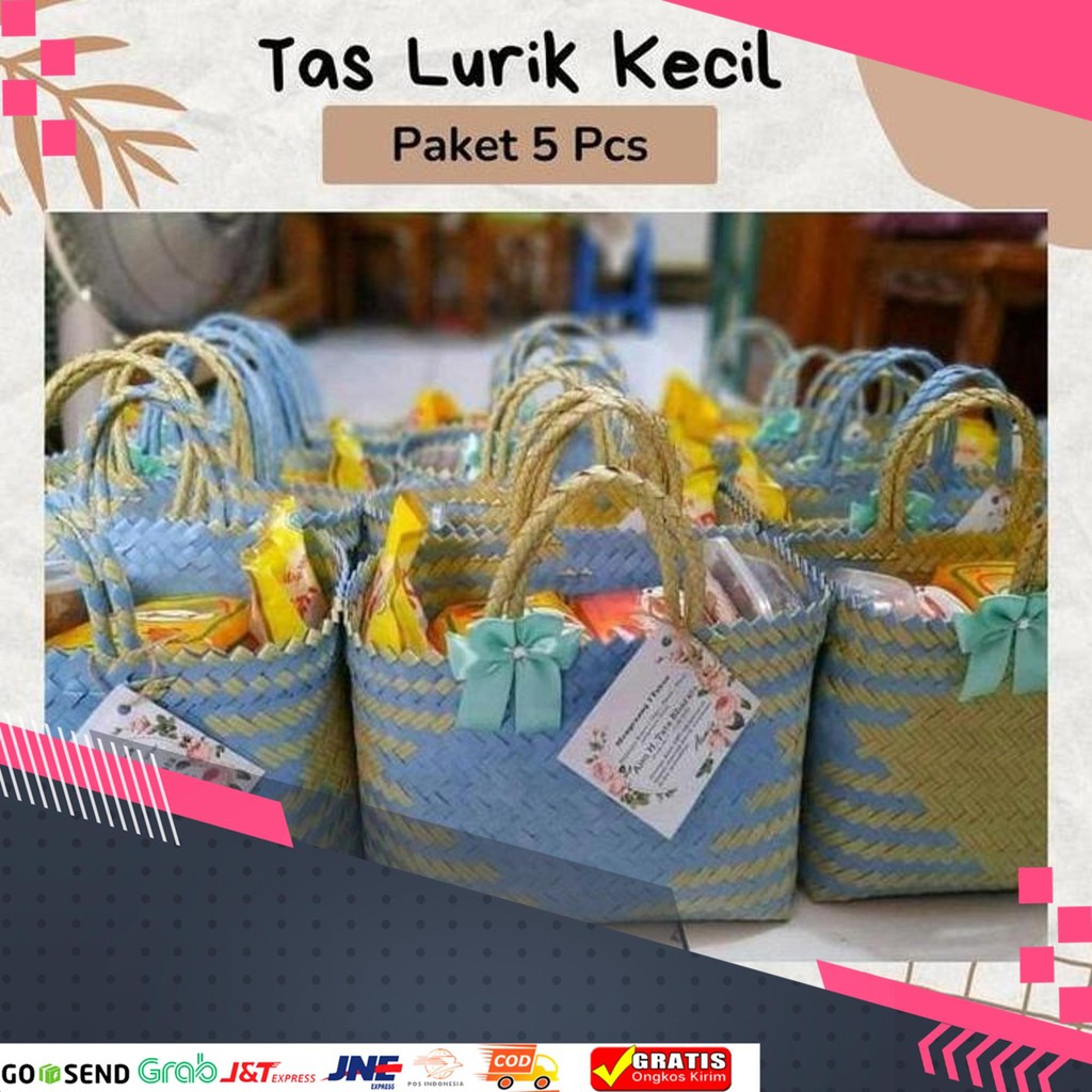 

5pcs tas lurik kecil paket hemat / tas souvenir / tas hampers belanja murah
