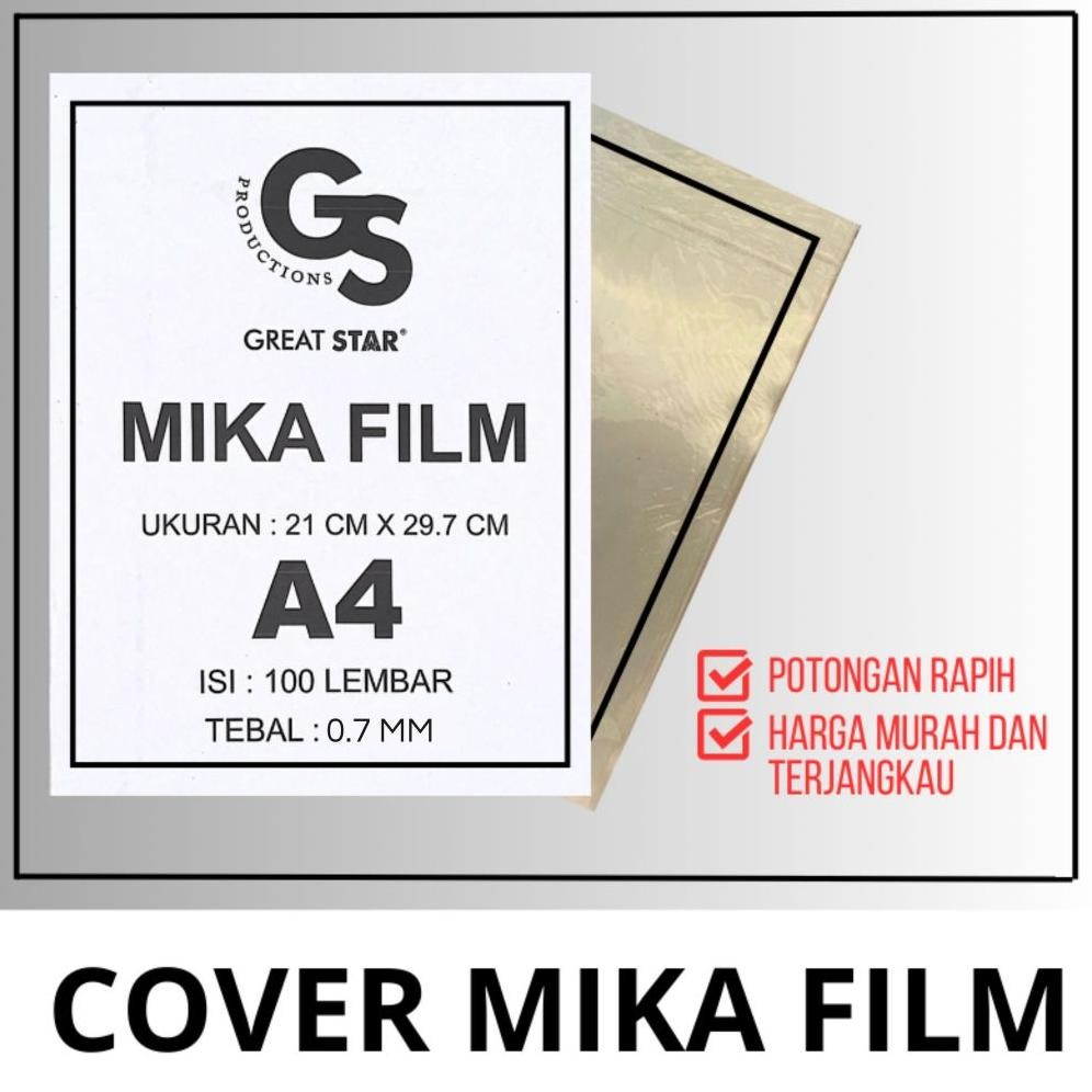 

Plastik Mika Film A4 I Mika Jilid 0.7MM GREAT STAR A4/100Lembar RB07