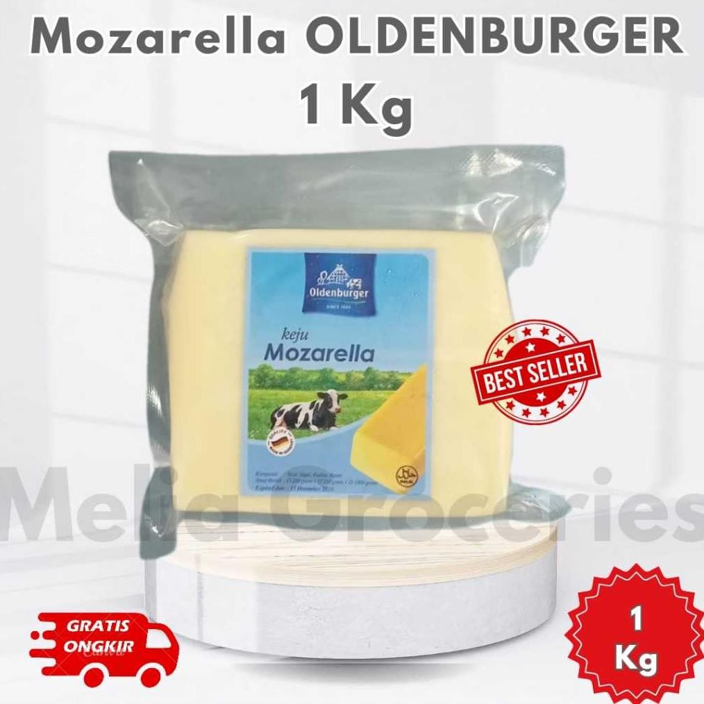 

Baru Mozarella Oldenburger 1Kg | Keju Mozzarella Pizza Leleh Melt Topping