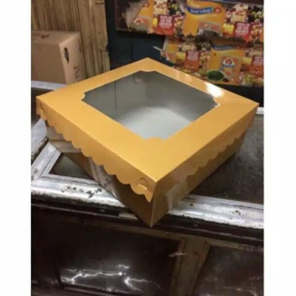 (Expert) Dus Gold Kaca 25X25 / BOX KUE EMAS / DUS KUE EMAS