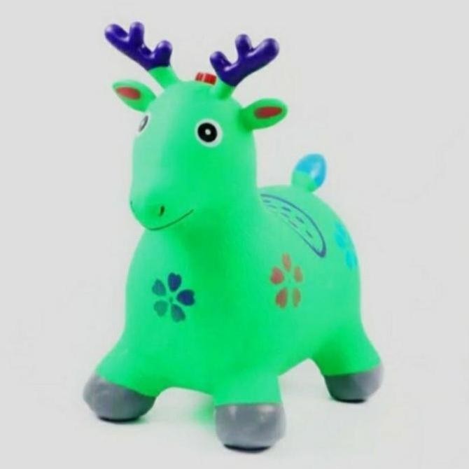 mainan anak kuda karet tebal music animal jumping kuda kudaan karet cs