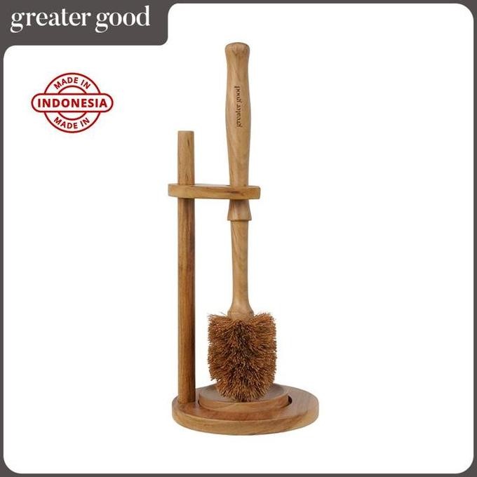 Greater Good - Coconut Fiber Toilet Brush With Stand / Sikat Kelapa