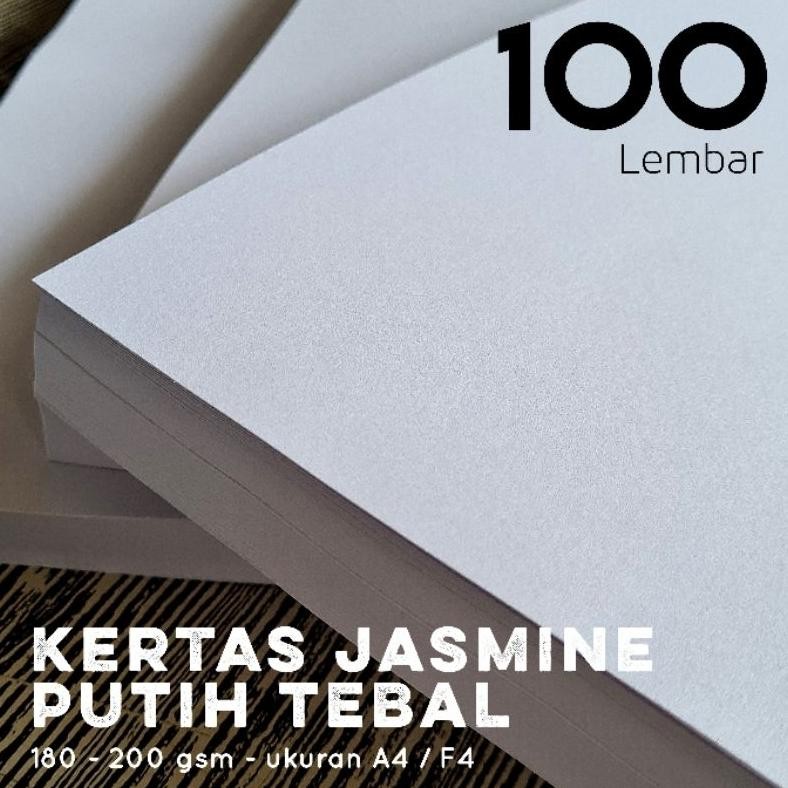 

Sale! Kertas Fancy Jasmine Glitter Putih Tebal A4/F4 | 180-200Gsm | Isi 100 Lembar/Pack