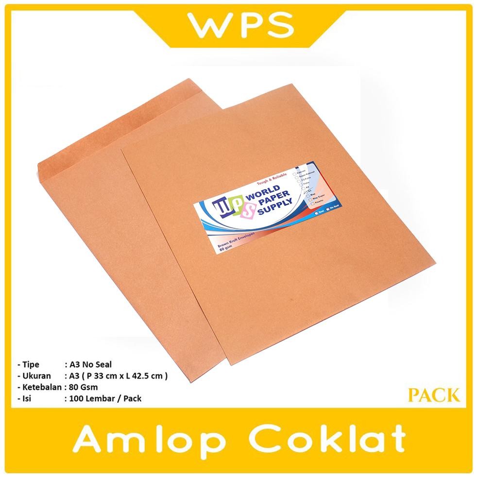 

Baru Amplop Coklat A3 Tanpa Seal - WPS Pack Ukuran Besar