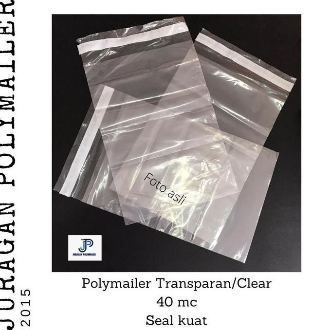 

Baru Polymailer Transparan 40x50+5cm - Amplop Plastik Packing Bening Kurir