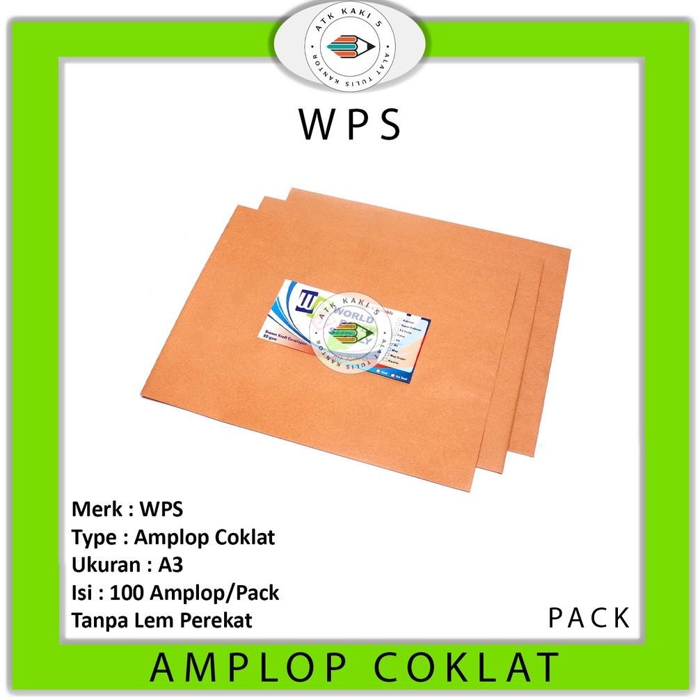 

Baru Amplop Coklat A3 WPS Polos - Pack Isi 100 Lembar