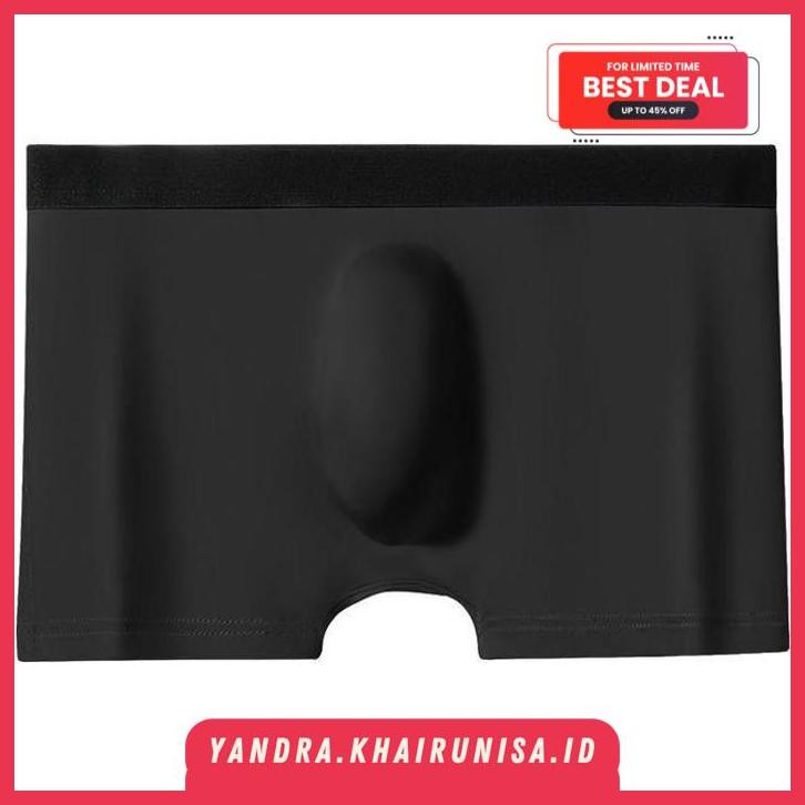AOELEMENT SEAMLESS BOXER CELANA DALAM PRIA TANPA JAHITAN BLACK AOK BY YANDRA ID KUALITAS BAGUS 