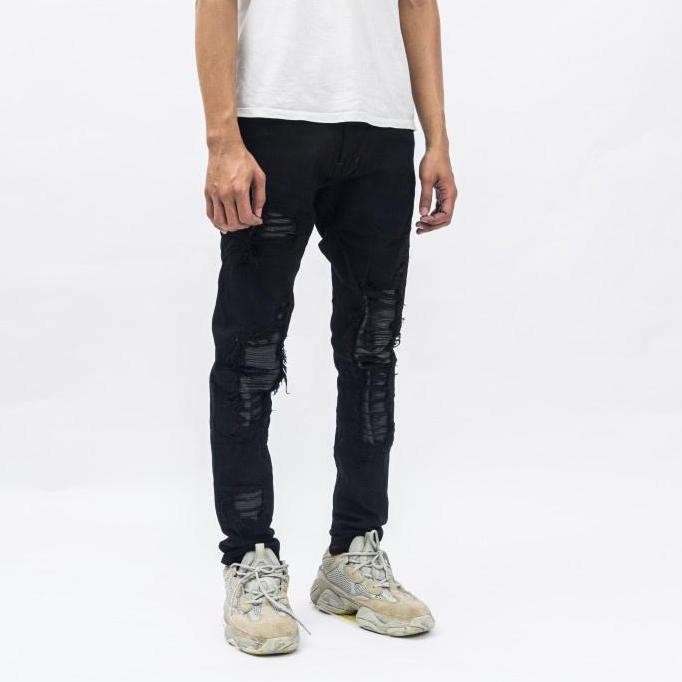 H1 leather patch - Black - Celana Jeans daps