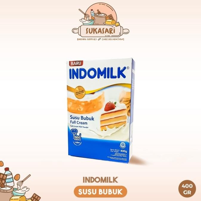 

(Expert) Sukasari - Susu Bubuk Full Cream Indomilk 400gr / Indomilk Milk Powder / Susu Bubuk untuk Kue