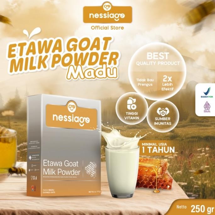 

(Expert) Nessiago Susu Kambing Etawa Bubuk 250 gr Rasa All Varian | Etawa Goat Milk Powder Drink Natural Asli Herbal Pemulihan Pengobatan Sesak Nafas Paru Paru Asam Urat Saraf Kejepit Alergi Rematik Perkokoh Tulang Gigi Lansia Orang tua BalitaTerjangkau