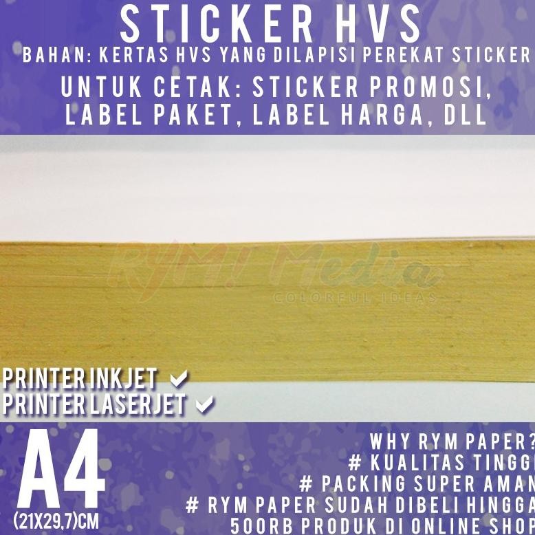 

Sale! Kertas Sticker Hvs A4 Matte Doff - 500 Lembar (1 Rim) Stiker Print
