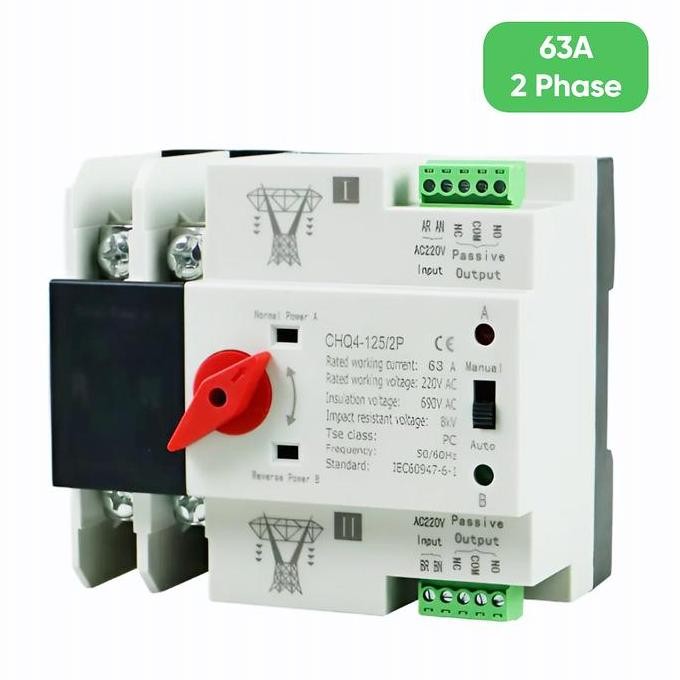 

Terlaris Ats 63A 2 Phase Automatic Transfer Switch Control Otomatis Pln Genset