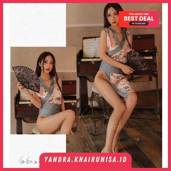 STOCK COSTUME CHINESE BABYDOLL SEXY QIPAO DRESS + GSTRING + BELT JAPAN STYLE LINGERIE COSPLAY KIMONO