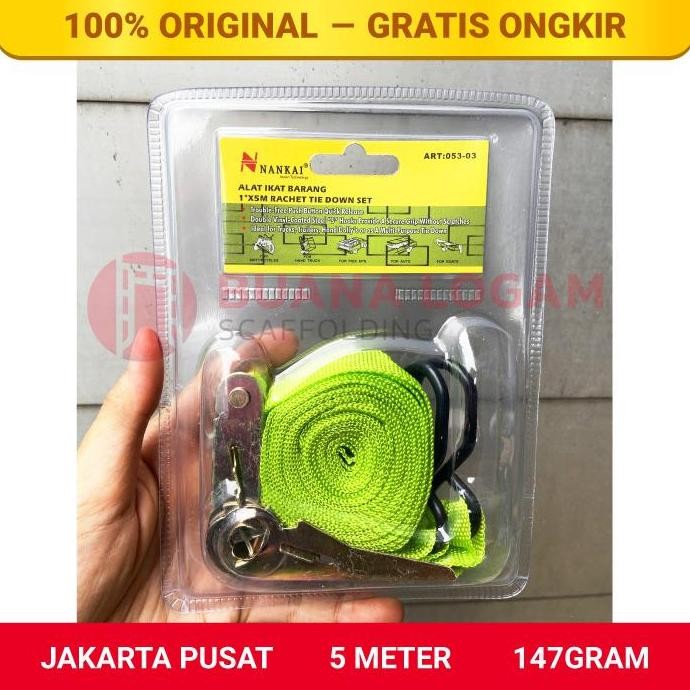 

Terlaris Nankai Tali Pengikat Barang Di Motor Ratchet Tie Down Set 1 Inch X 5 M