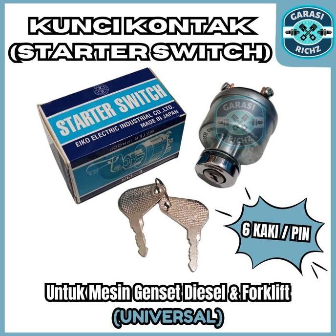 

Terlaris Kunci Kontak 6 Pin High Quality / Starter Switch Kaki 6 Untuk Mesin Genset Diesel & Forklift (Universal)