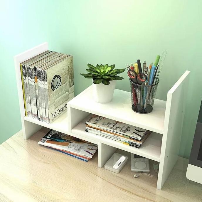 

Terlaris Rak Buku Meja Kayu Serbaguna Minimalis Rakit Diy Bookshelf Organizer