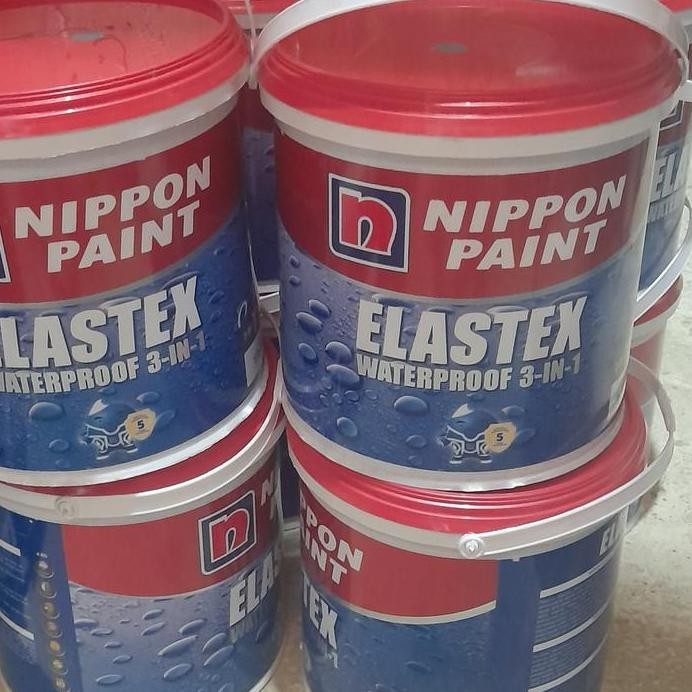 ready  Elastex 4 kg Waterproof 3 in 1 Nippon Paint Elastex 4kg Abu2 Putih Elastex Warna 4 Kg Galon N