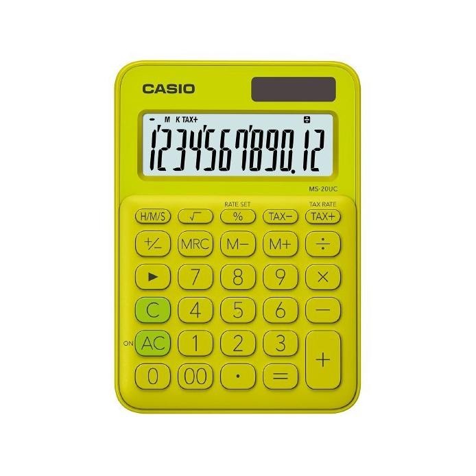 

restock Casio Calculator MS-20UC - Kalkulator Kantor Seri Colorful - 12 digit