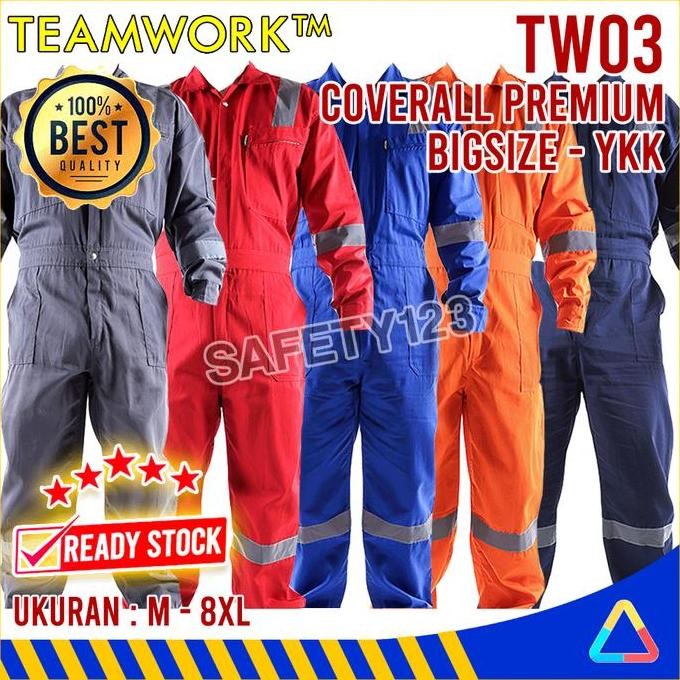 Terlaris Tw03 Teamwork Coverall Premium Super Big Size Wearpack Kerja Safety