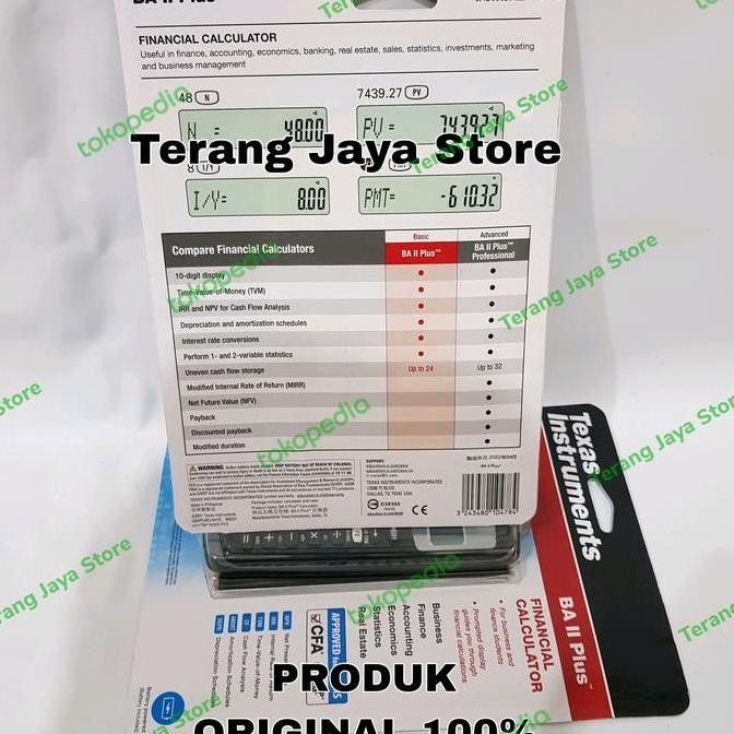 

restock Kalkulator Financial Texas Instruments BA II Plus Financial Calculator Texas ba ii plus Kalkulator Texas BA II Plus ORIGINAL